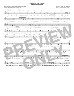 I Talk To The Trees von Alan Jay Lerner (Download) 