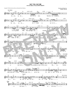 Say You, Say Me von Lionel Richie (Download) 