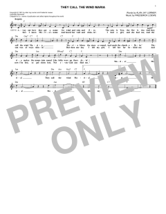 They Call The Wind Maria von Alan Jay Lerner (Download) 