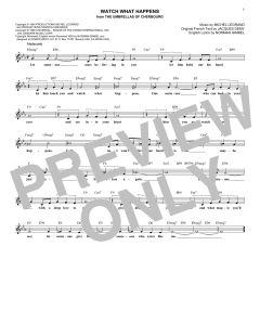 Watch What Happens von Norman Gimbel (Download) 