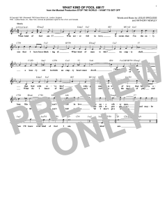 What Kind Of Fool Am I? von Anthony Newley (Download) 