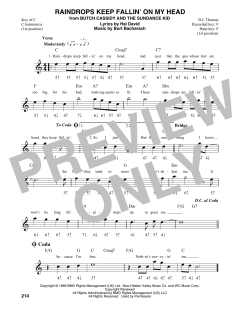 Raindrops Keep Fallin' On My Head von Hal David (Download) 
