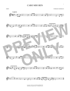 Caro Mio Ben von Tommaso Giordani (Download) 