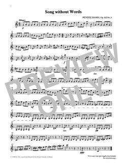 Song without Words from Graded Music for Tuned Percussion, Book III von Felix Mendelssohn (Download) 