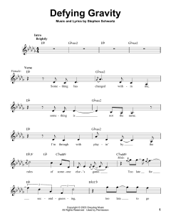 Defying Gravity von Stephen Schwartz (Download) 