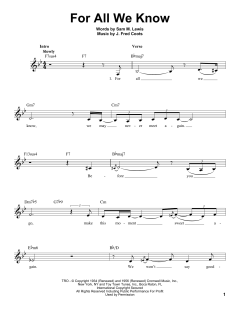 For All We Know von Fred Coots (Download) 