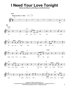 I Need Your Love Tonight von Elvis Presley (Download) 