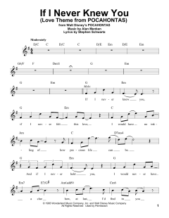 If I Never Knew You von Alan Menken (Download) 