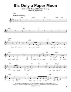 It's Only A Paper Moon von Harold Arlen (Download) 