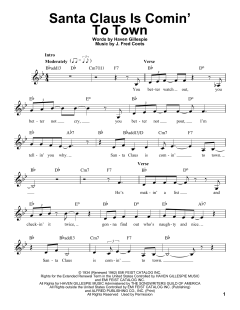 Santa Claus Is Comin' To Town von Fred Coots (Download) 