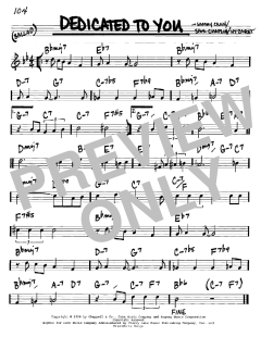 Dedicated To You von Sammy Cahn (Download) 