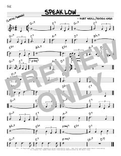 Speak Low von Kurt Weill (Download) 