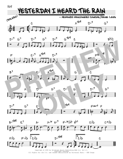 Yesterday I Heard The Rain von Gene Lees (Download) 
