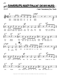 Raindrops Keep Fallin' On My Head von Hal David (Download) 