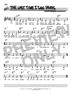 The Last Time I Saw Paris von Jerome Kern (Download) 