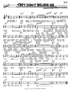 They Didn't Believe Me von Jerome Kern (Download) 
