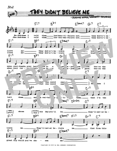 They Didn't Believe Me von Jerome Kern (Download) 