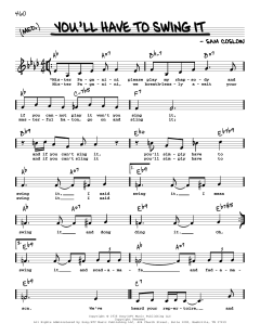 You'll Have To Swing It von Sam Coslow (Download) 