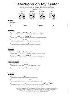 Teardrops On My Guitar von Taylor Swift (Download) 