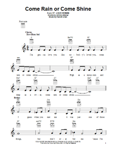 Come Rain Or Come Shine von Harold Arlen (Download) 