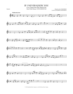 If I Never Knew You von Alan Menken (Download) 