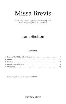 Missa Brevis von Tom Shelton (Download) 