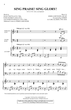 Sing Praise! Sing Glory! von Joshua Metzger (Download) 
