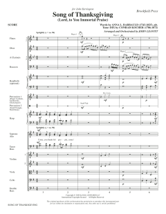 Song of Thanksgiving von Conrad Kocher (Download) 