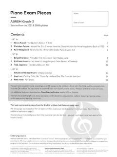 Piano Exam Pieces 2027 & 2028 