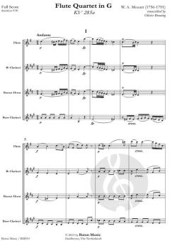 Flute Quartet in G major KV 285a von Wolfgang Amadeus Mozart (Download) 