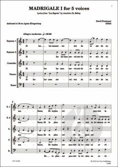 4 Madrigals von David Fontanesi 