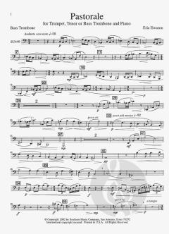 Pastorale for trumpet, tenor or bass trombone & piano von Eric Ewazen 