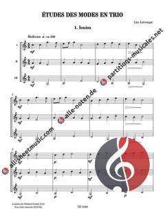 Études des modes en trio von Luc Lévesque 