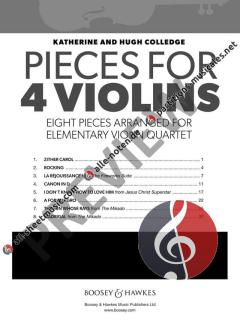 Pieces for 4 Violins  von Hugh Colledge 