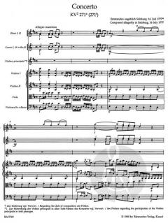 Konzert in D für Violine und Orchester KV 271a von Wolfgang Amadeus Mozart 
