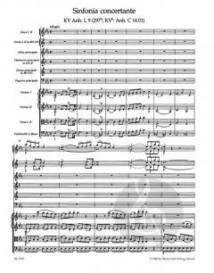 Sinfonia concertante in Es von Wolfgang Amadeus Mozart für Oboe, Klarinette, Horn, Fagott und Orchester im Alle Noten Shop kaufen (Partitur)