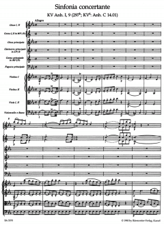 Sinfonia concertante in Es von Wolfgang Amadeus Mozart für Oboe, Klarinette, Horn, Fagott und Orchester im Alle Noten Shop kaufen (Einzelstimme) - BA5770-74