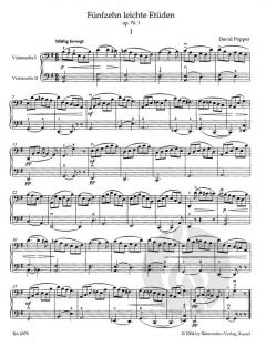 15 leichte, melodisch-harmonische Etüden für Violoncello op. 76 von David Popper (Download) 
