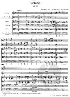 Sinfonie Nr. 5 in B-Dur KV 22 von Wolfgang Amadeus Mozart 