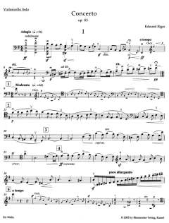 Konzert in e-Moll op. 85 von Edward Elgar für Violoncello und Orchester im Alle Noten Shop kaufen (Einzelstimme) - BA9040-74