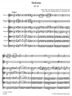 Sinfonie Nr. 6 in F-Dur KV 43 von Wolfgang Amadeus Mozart 