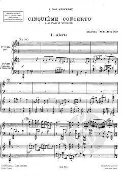 5ième Concerto von Darius Milhaud für Klavier und Orchester im Alle Noten Shop kaufen