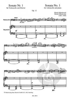 Sonate Nr. 1 für Violoncello und Klavier von Nicolai Miaskowsky im Alle Noten Shop kaufen