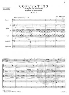 Concertino op. 45 Nr. 4 von Lars-Erik Larsson für Fagott und Streichorchester im Alle Noten Shop kaufen (Partitur)