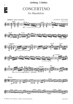 Concertino (Mandoline) von Alfred Wagner im Alle Noten Shop kaufen