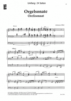 Orgelsonate (Hiob) von Johannes Hiob im Alle Noten Shop kaufen