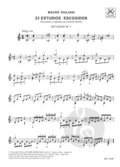 23 Estudios Escogidos von Mauro Giuliani 