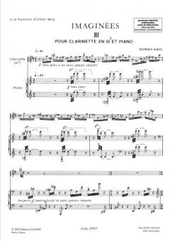 Imaginees III Clarinette/Piano von Georges Auric 