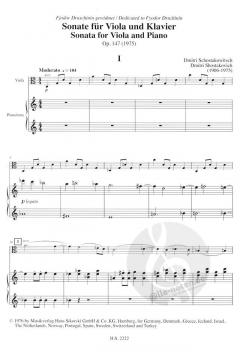 Sonate op. 147 von Dmitri Schostakowitsch für Viola und Klavier im Alle Noten Shop kaufen