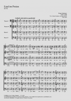 Lied im Freien zu singen D572 von Franz Schubert (Download) 